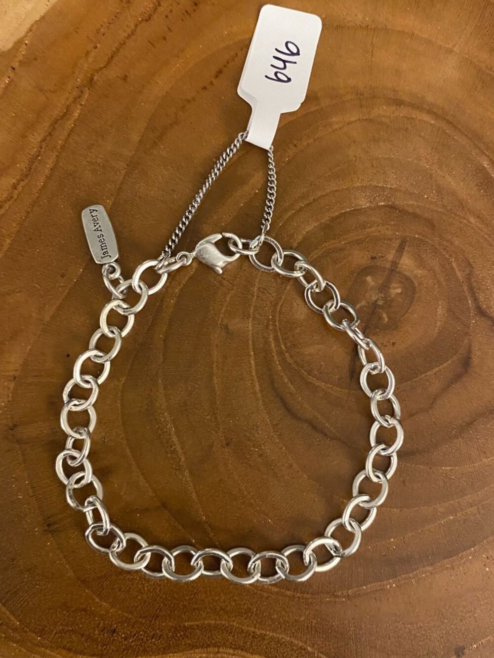 James Avery Forged Link Charm Bracelet, Size S, Sterling Silver